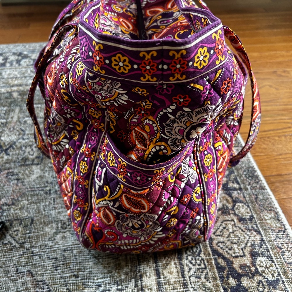 Vera Bradley Purple and Orange Floral Travel Bag - Picture 3 of 11